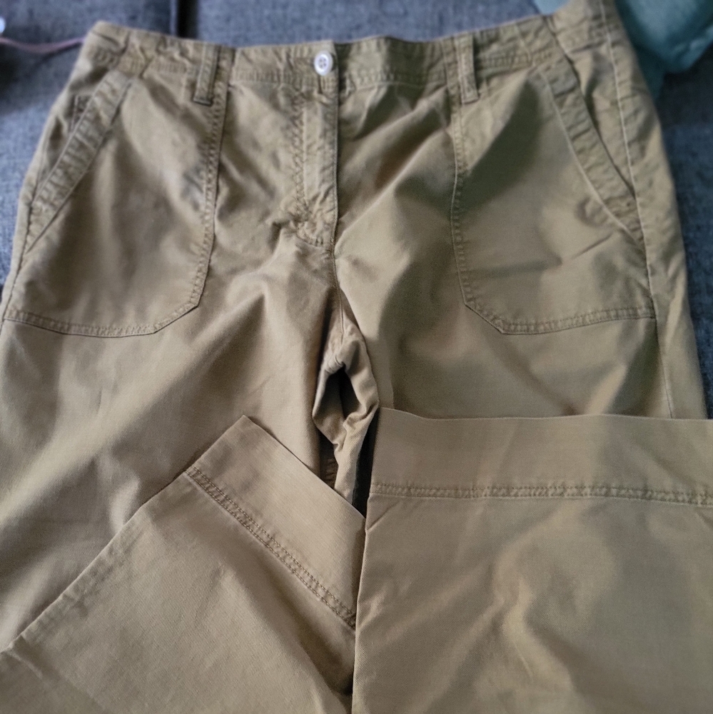 LL BEAN, Women's, Dark Khaki Pants, Size 16, (26" Length) Stretchy